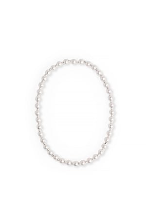 Silver W kolorze srebrnym naszyjnik z perłami
